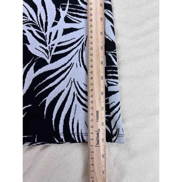 ZARA Matching Set High Waist Flare Pants and Top B&W Plam Print Jacquard Size M - Picture 11 of 13